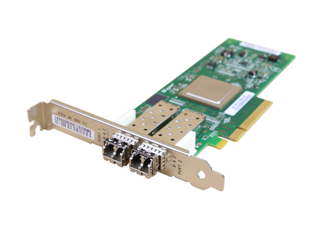 Network Cards 584777-001 2X 8G FP Qlogic QLE2562 PCIe x8 8Gb Dual Port Fibre Channel with 2x 8Gb GBICs (1)